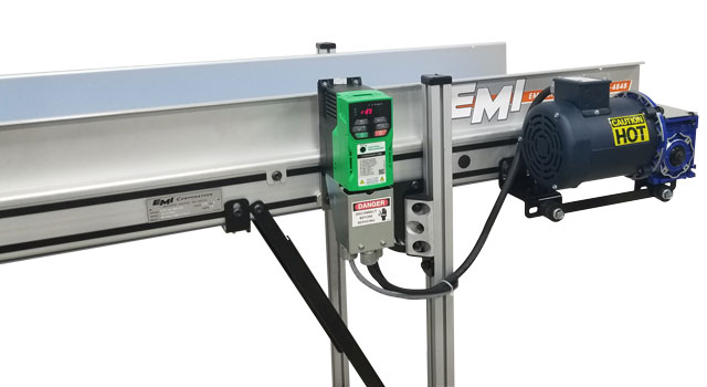 EMI flat belt AC drive conveyor