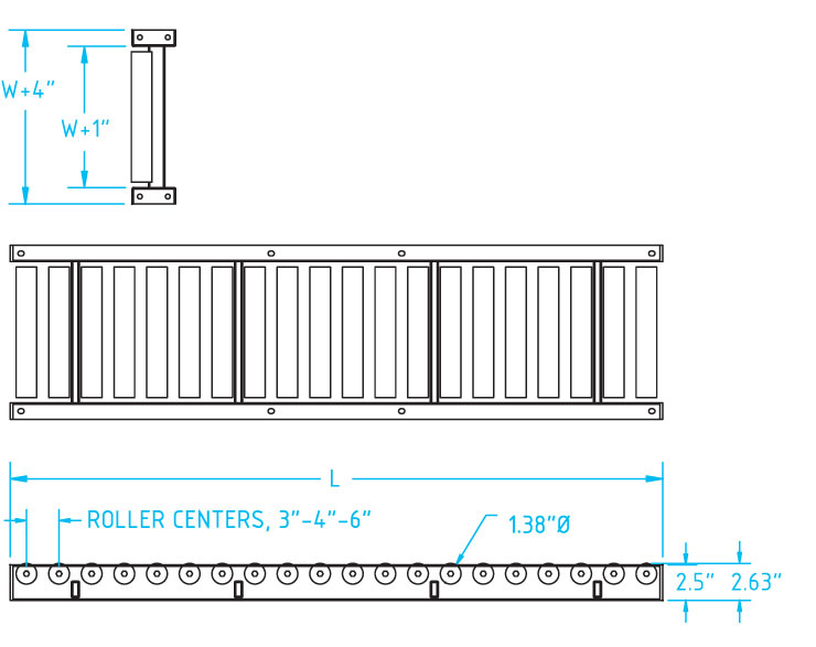 low-profile roller conveyor