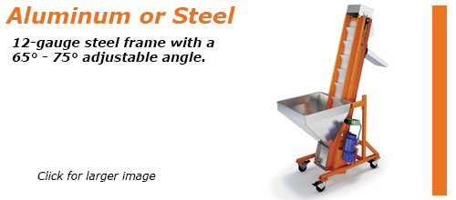 Scoop-Cleated Incline Steel Frame Conveyor